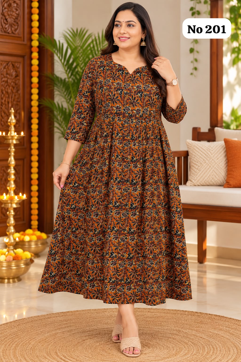 🥰👌Premium Rayon Kalamkari Aline Kurtis (201)💃