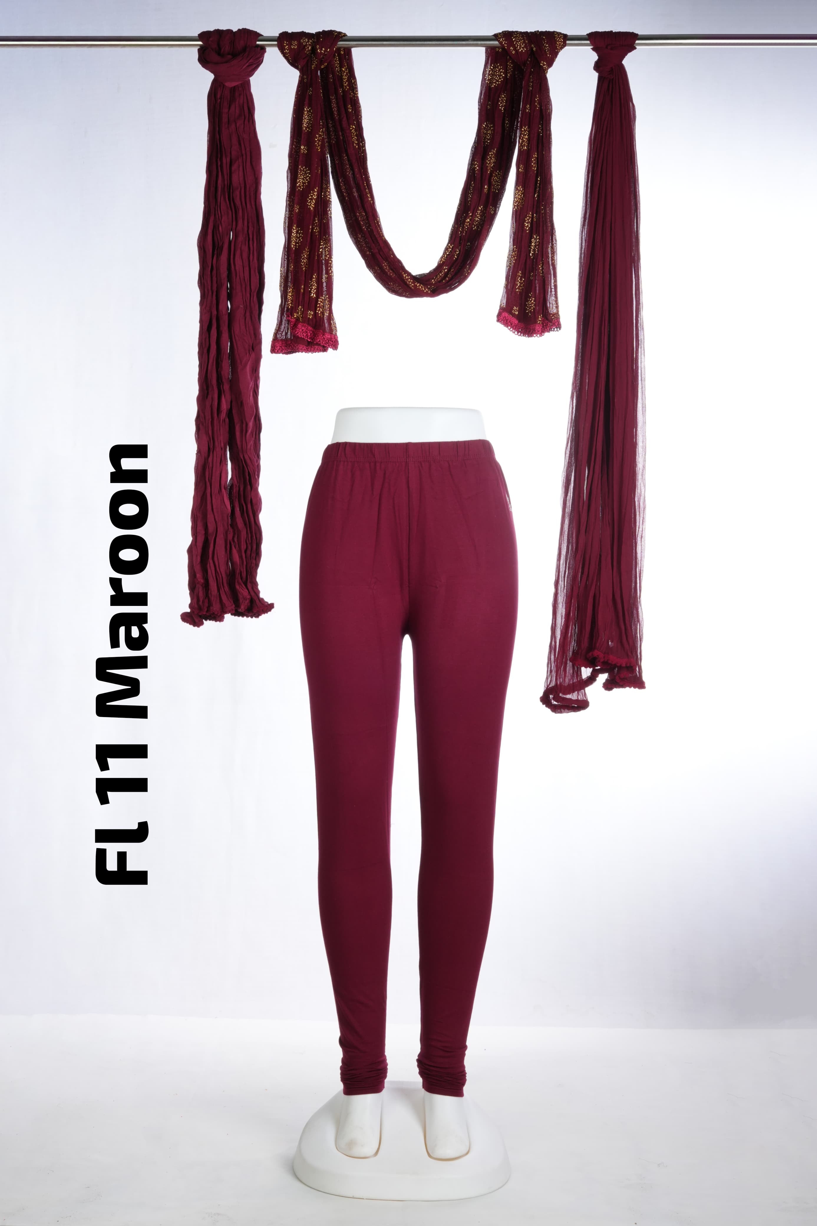 Premium Full Length Leggings (FL 11 Maroon)