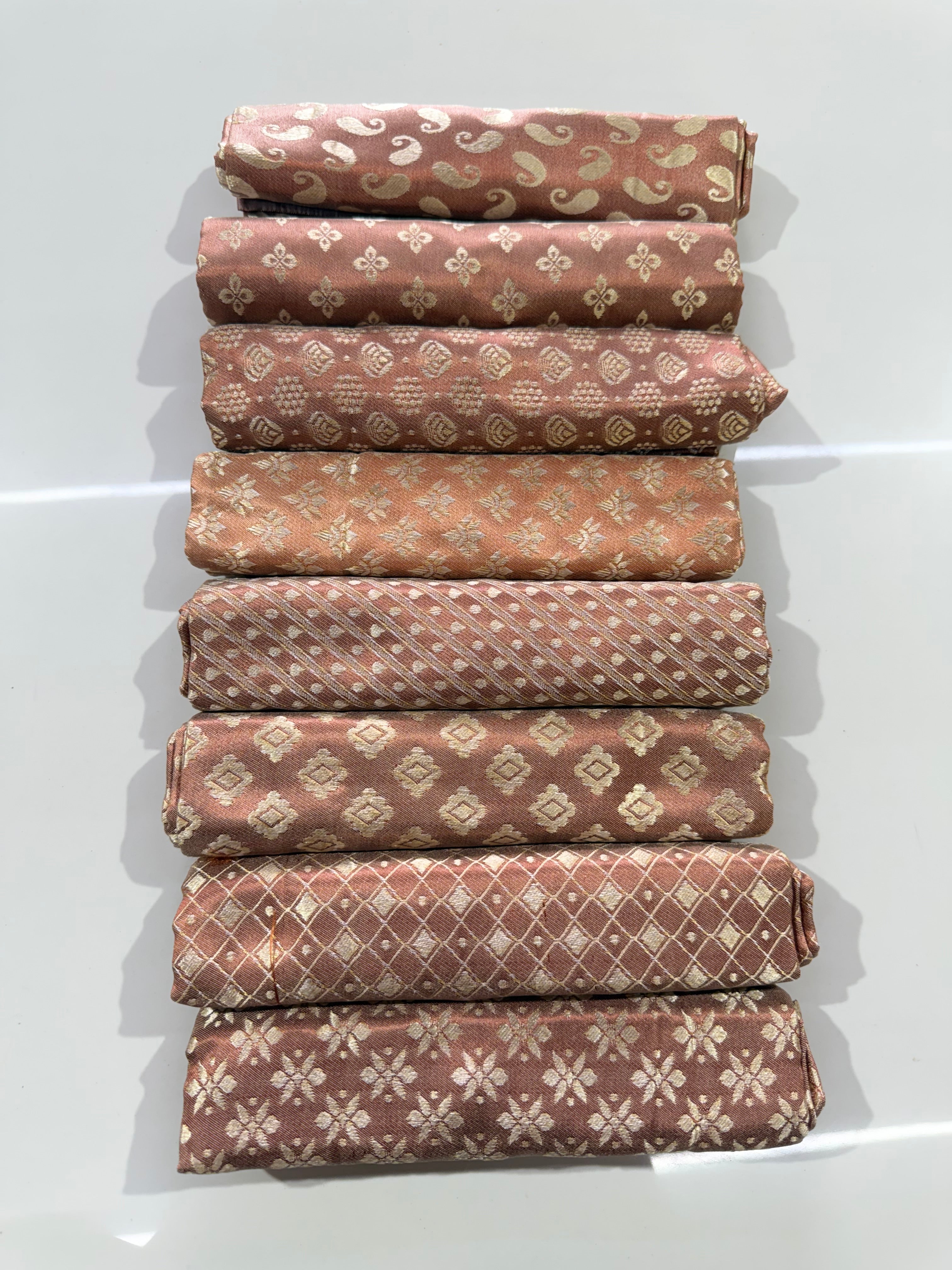 😍Blouse Material 1 MTR(Copper)(Random Design)