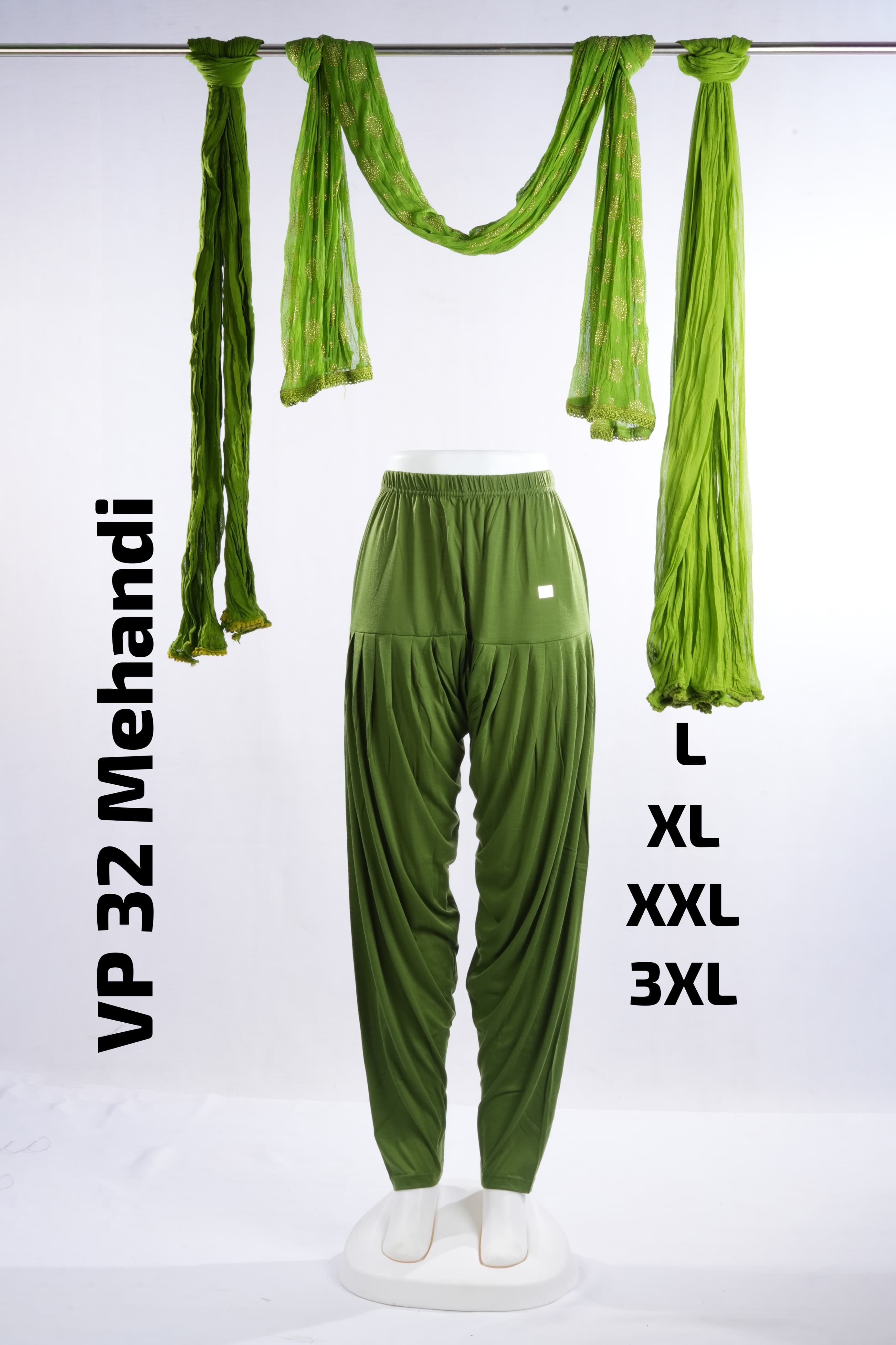 Premium Viscose Patiyala (VP 32 Mehandi)