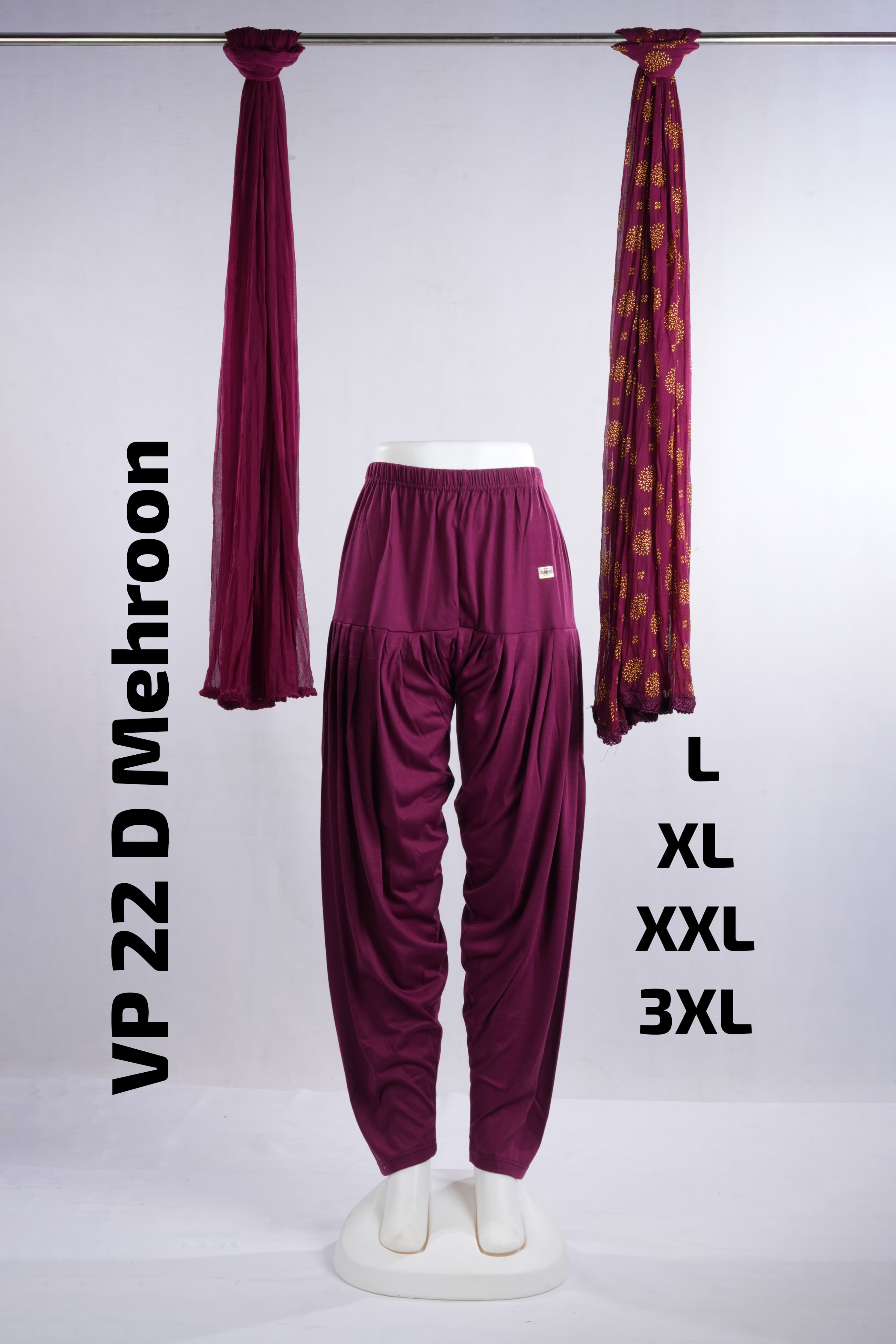Premium Viscose Patiyala (VP 22 D Mehroon)
