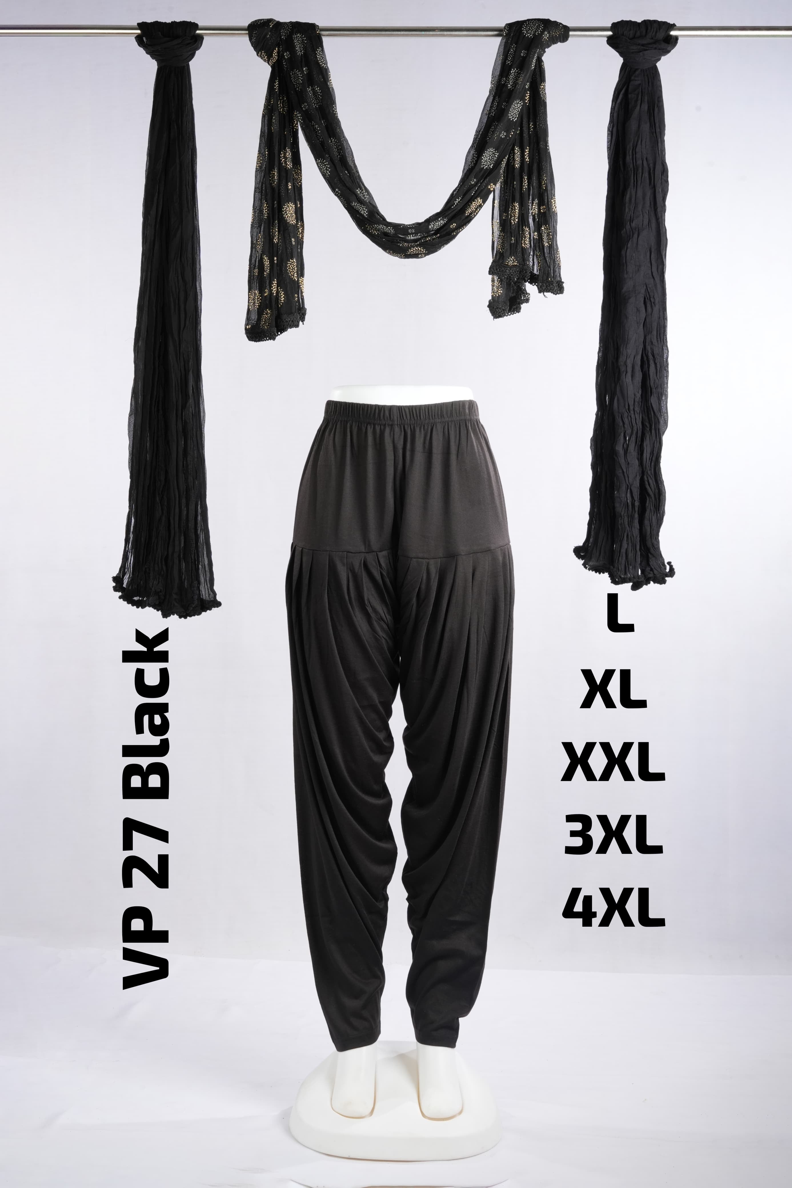 Premium Viscose Patiyala (VP 27 Black)