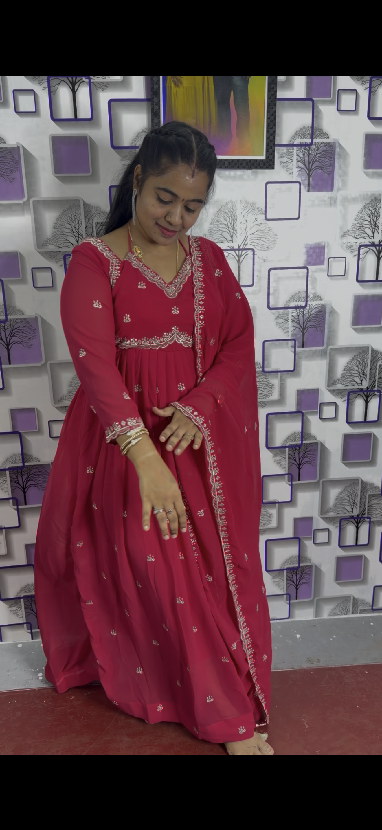 Embroidery Anarkali with Shawl (No 182)