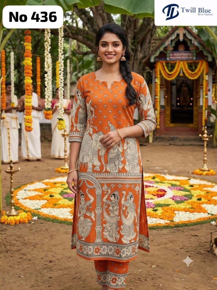 Trending Story Telling Kalamkari Raw Silk Kurti(436)