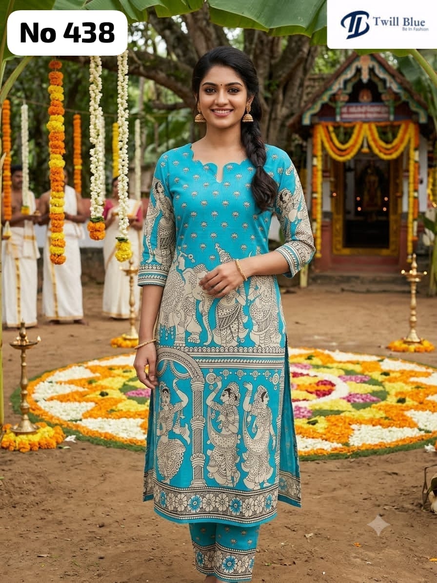 Trending Story Telling Kalamkari Raw Silk Kurti(438)