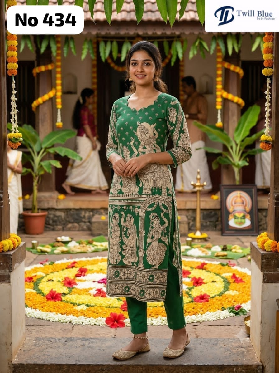 Trending Story Telling Kalamkari Raw Silk Kurti(434)
