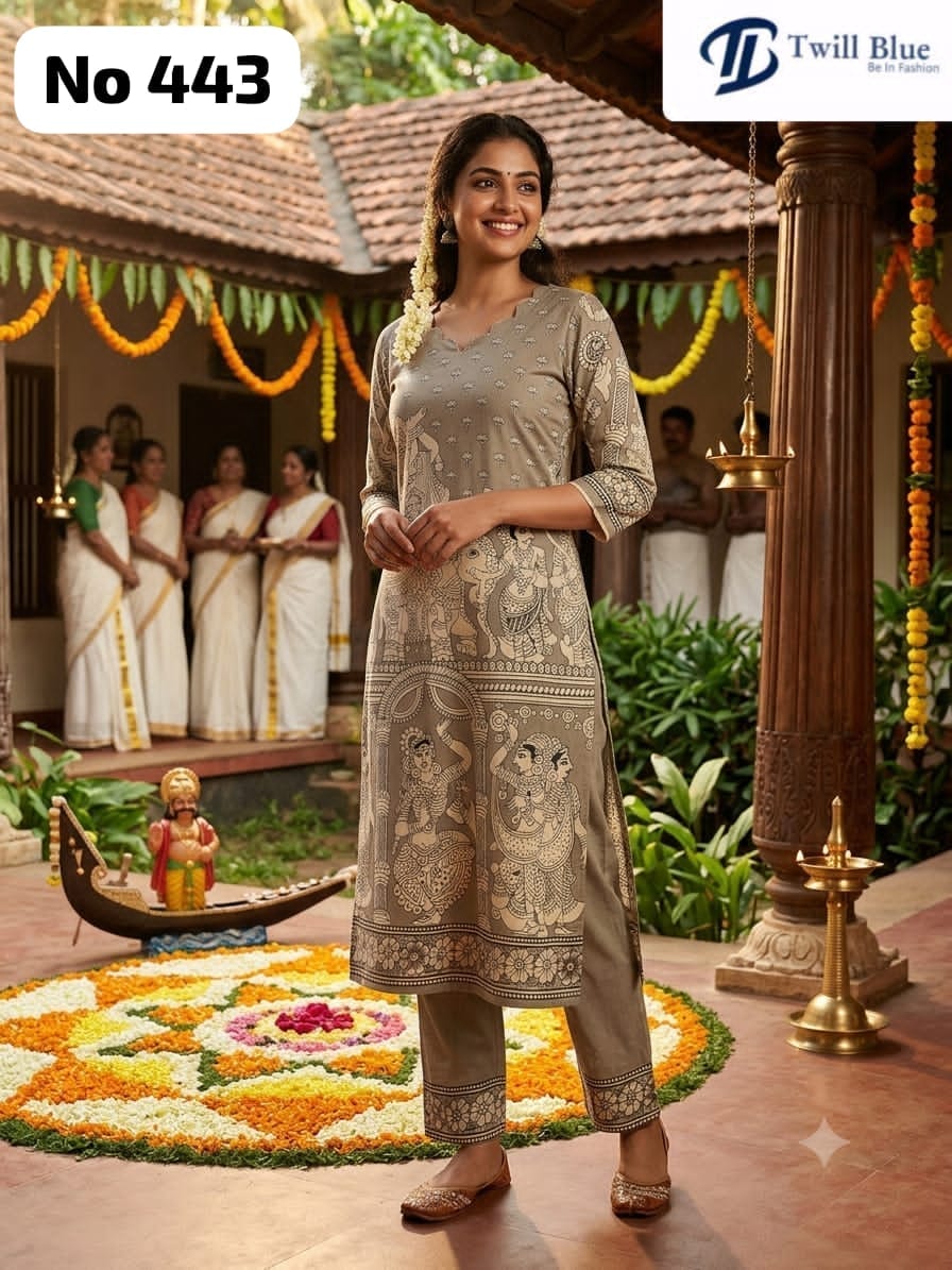 Trending Story Telling Kalamkari Raw Silk Kurti(443)