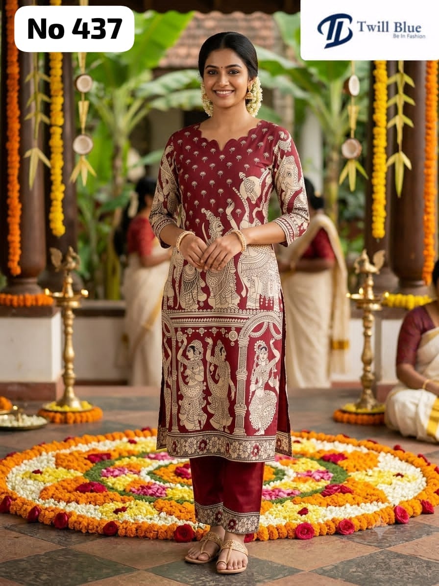 Trending Story Telling Kalamkari Raw Silk Kurti(437)