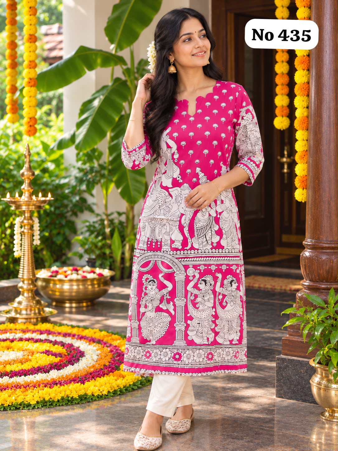 Trending Story Telling Kalamkari Raw Silk Kurtis(435)