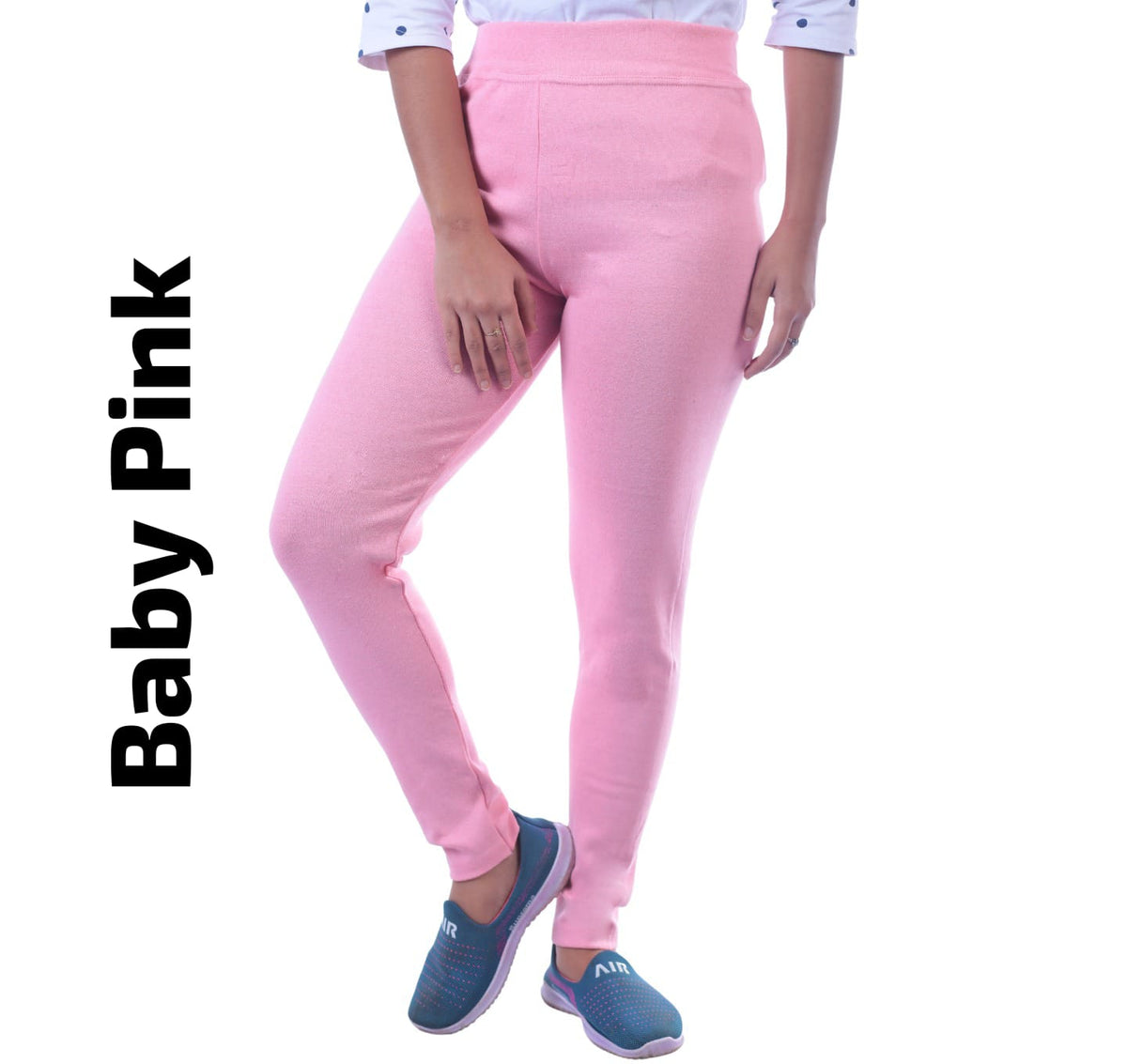 Ankle Length Jeggings With Pocket(Baby Pink)