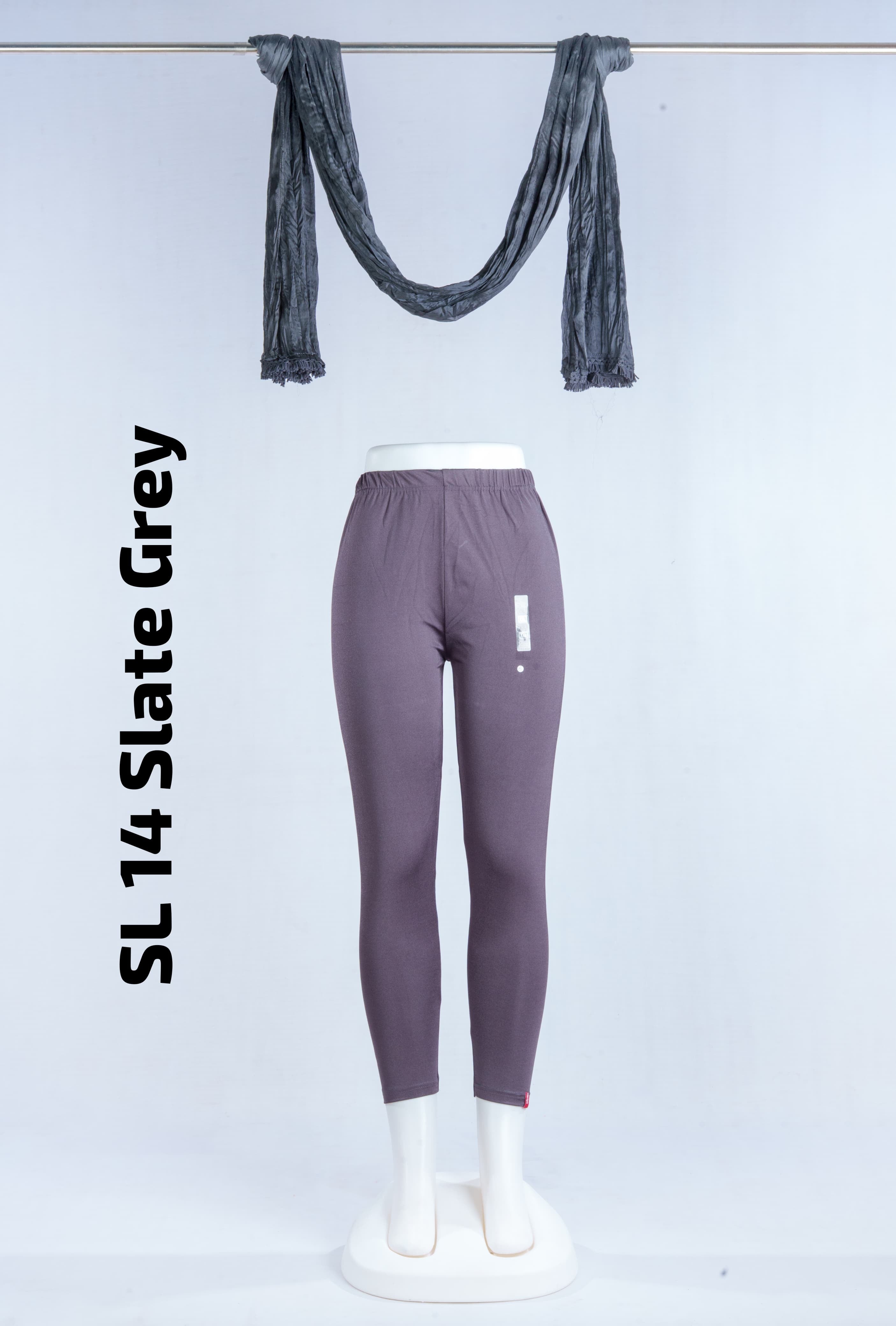 Premium Shimmer Ankle Leggings(SL 14 Slate Grey)