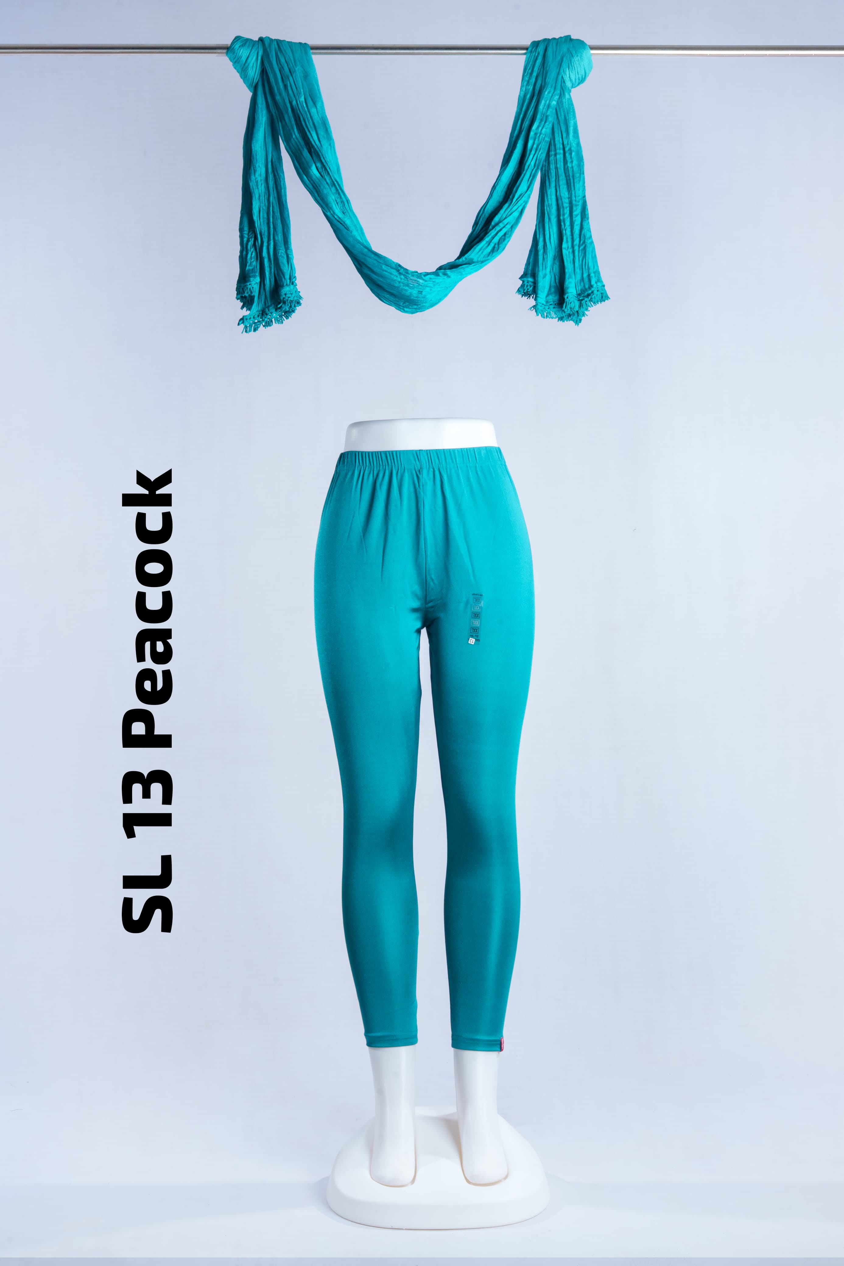 Premium Shimmer Ankle Leggings(SL 13 Peacock)