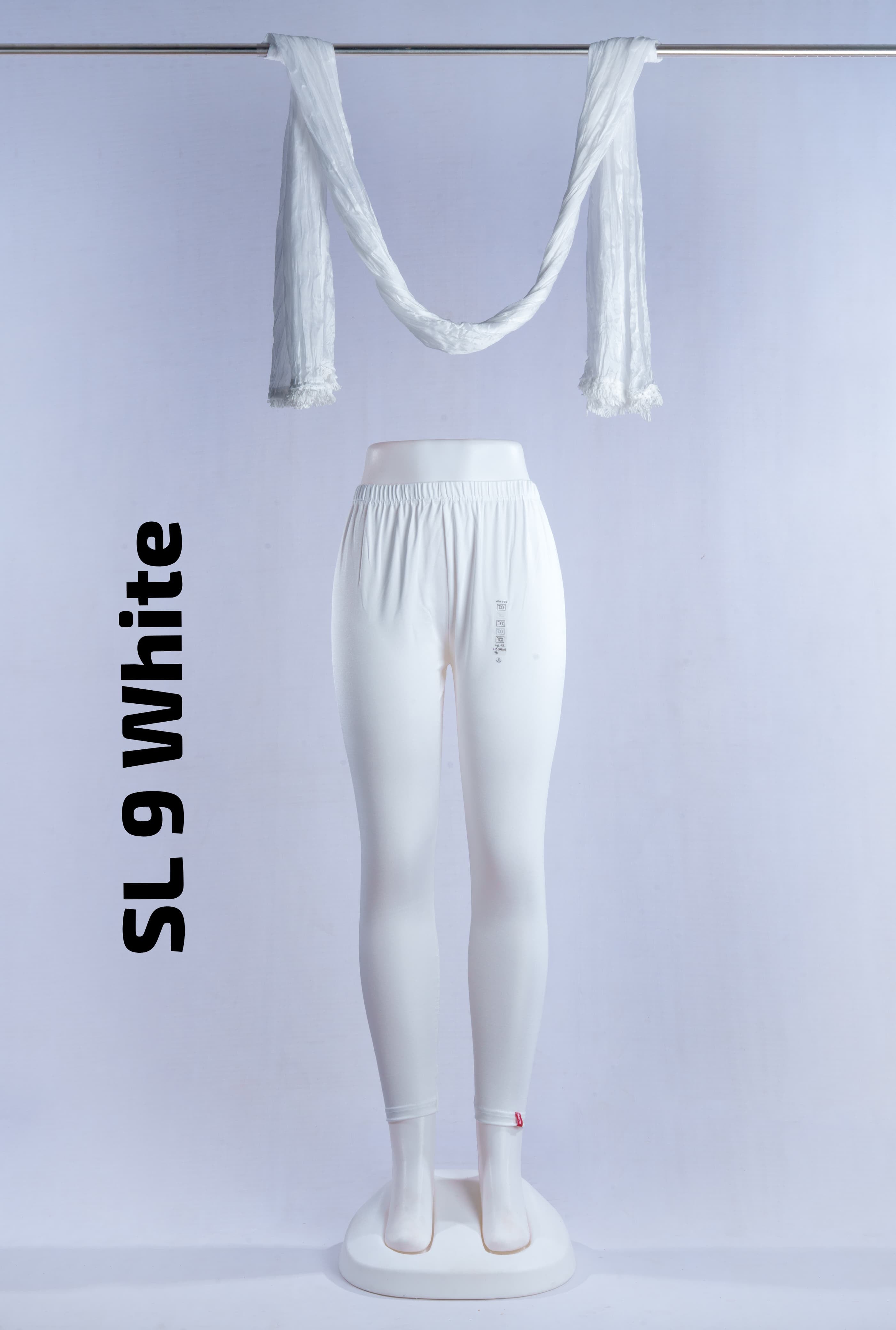 Premium Shimmer Ankle Leggings(SL 9 White)