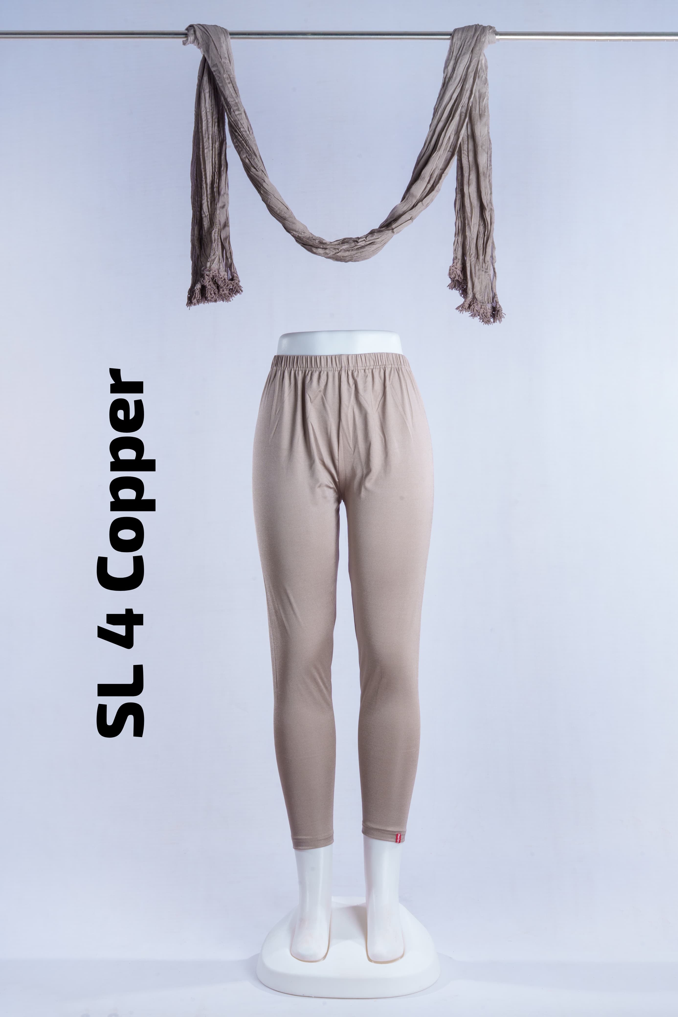 Premium Shimmer Ankle Leggings(SL 4 Copper)