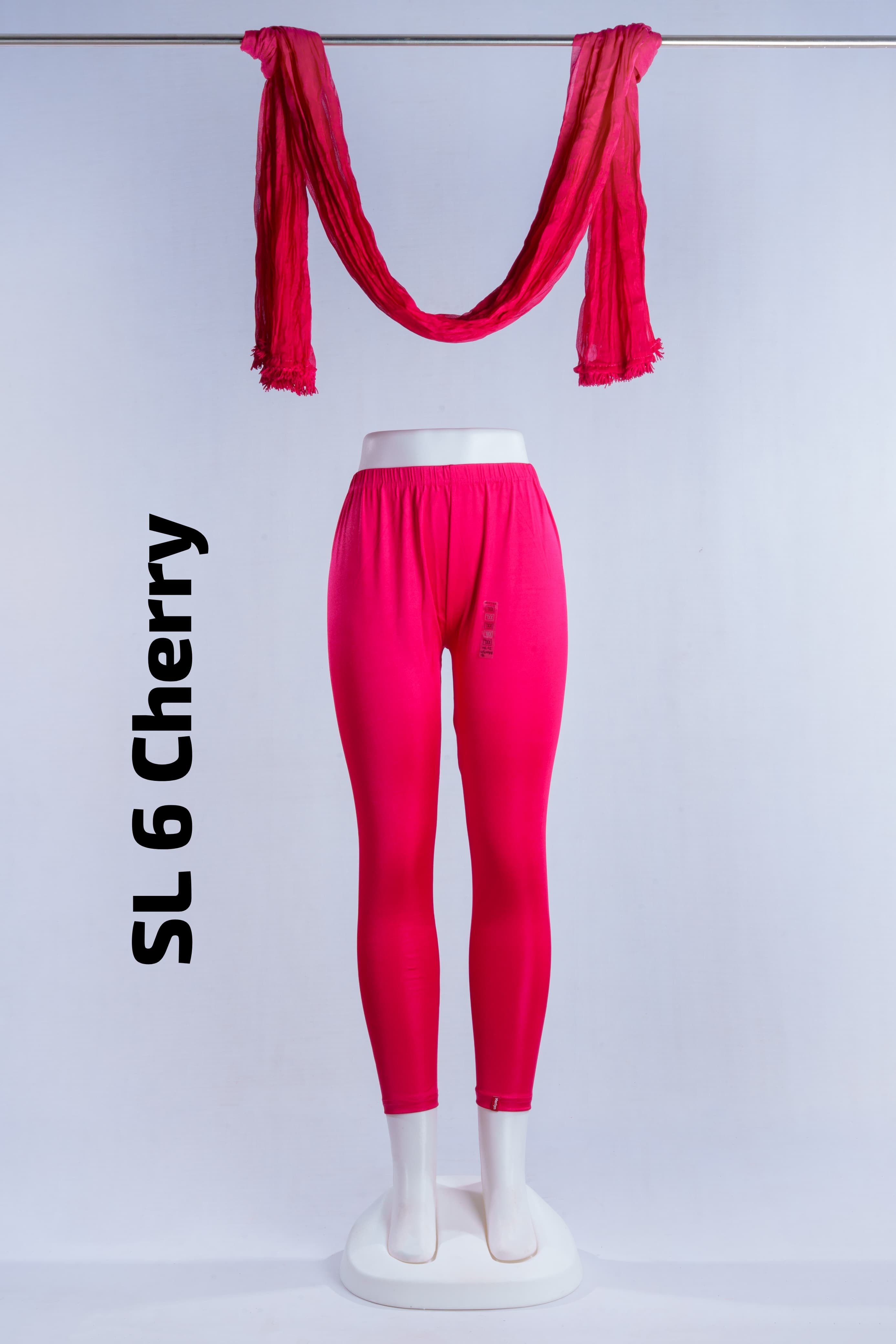 Premium Shimmer Ankle Leggings(SL 6 Cherry)