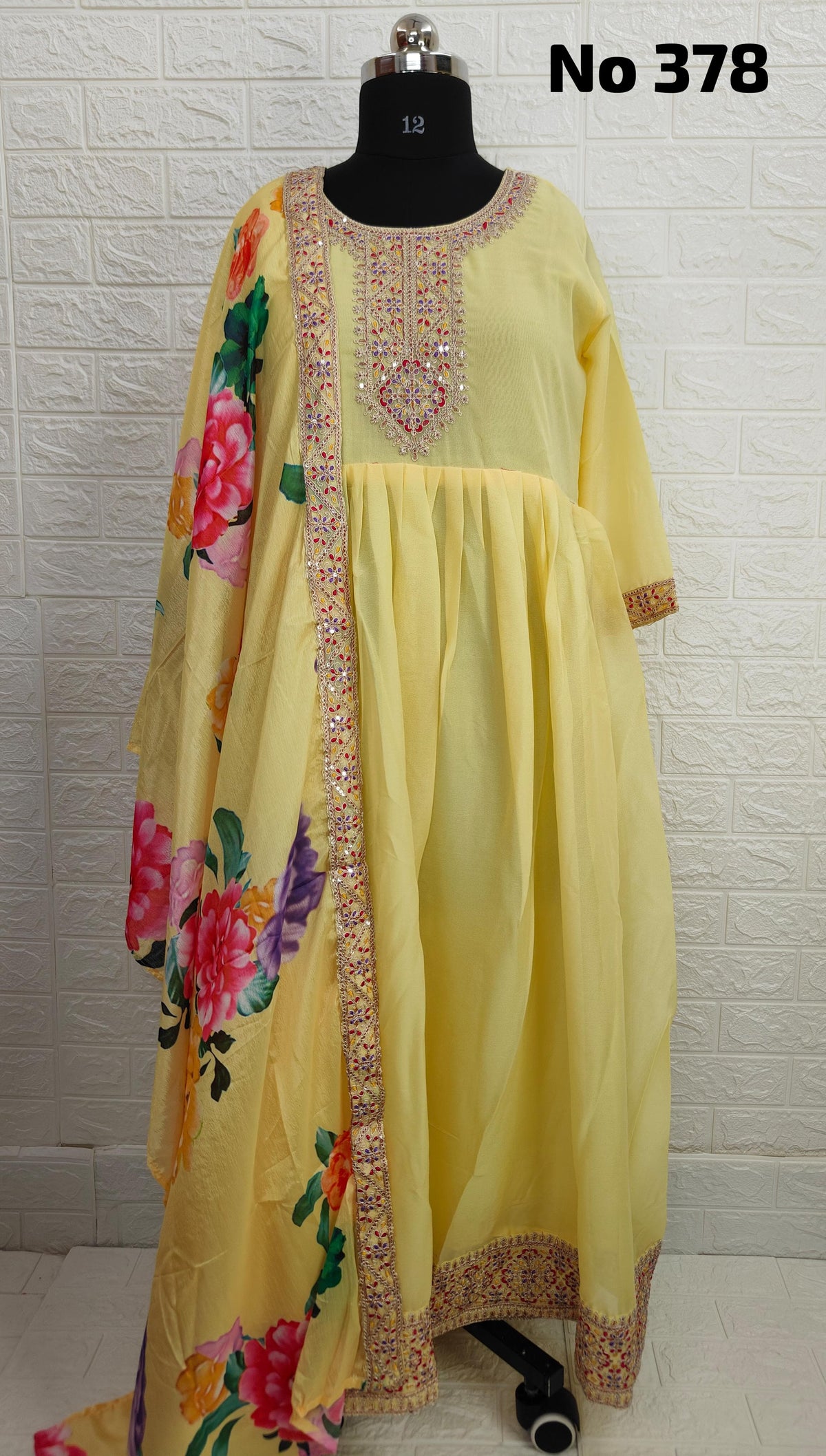 Botique Anarkali with Shawl(378)