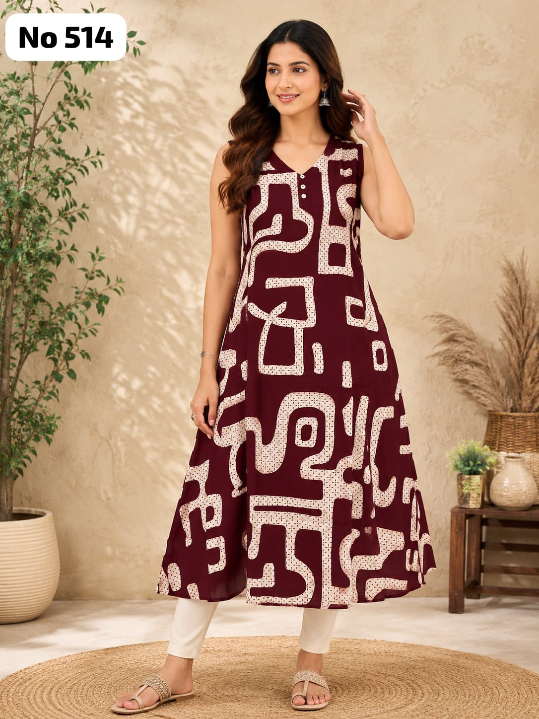 Premium Rayon Aline Kurti (Sleeve Inside) (No 514)