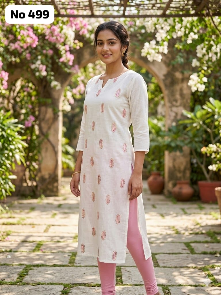 Embroidery Kurti With Lining (No 499)