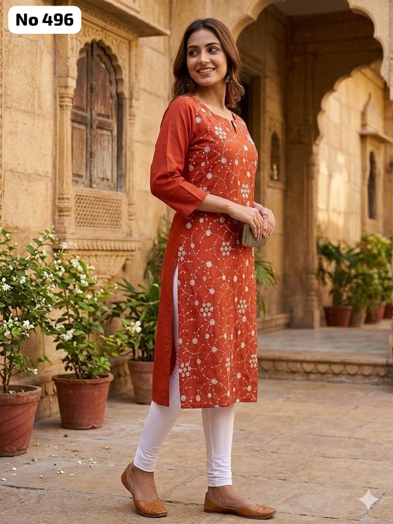 Embroidery Kurti With Lining (No 496)