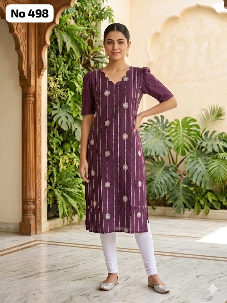 Embroidery Kurti With Lining (No 498)