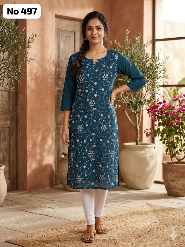 Embroidery Kurti With Lining (No 497)