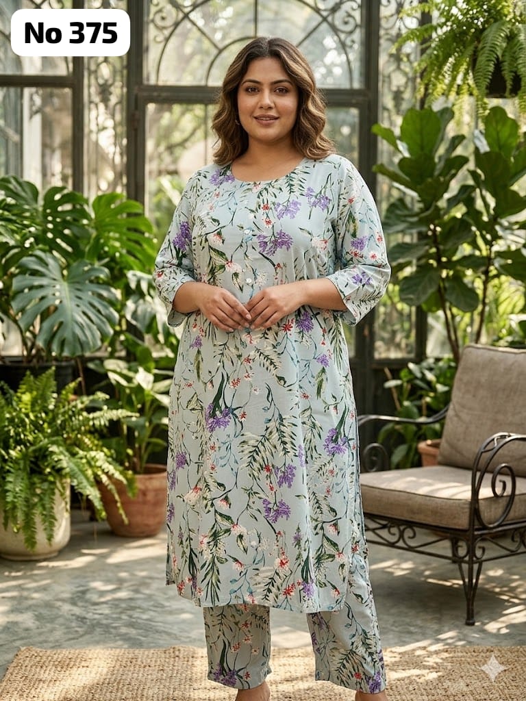 Rayon Co-ord Set (Plus Size) (No 375)