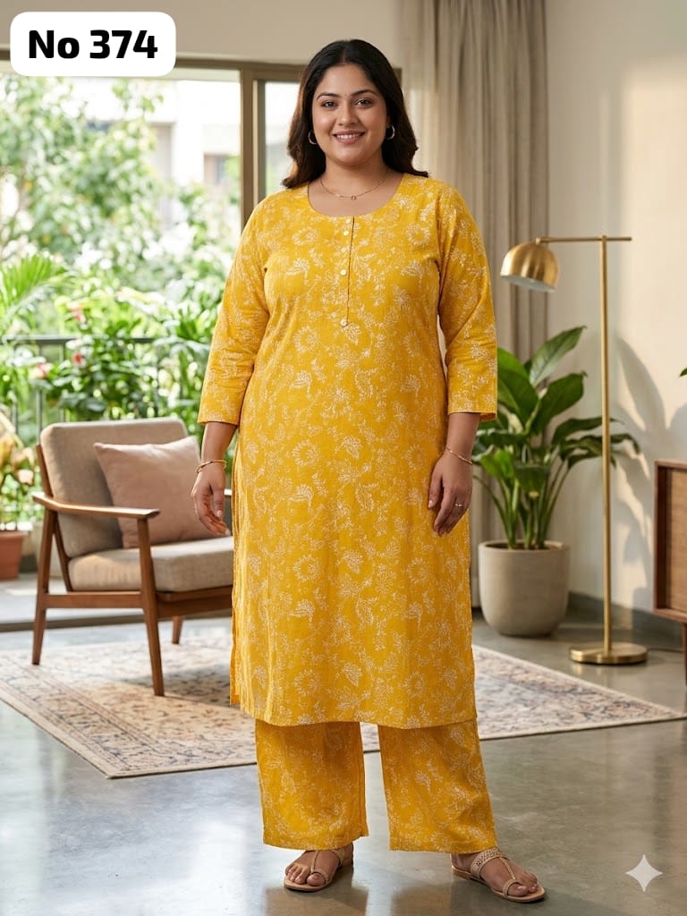 Rayon Co-ord Set (Plus Size) (No 374)