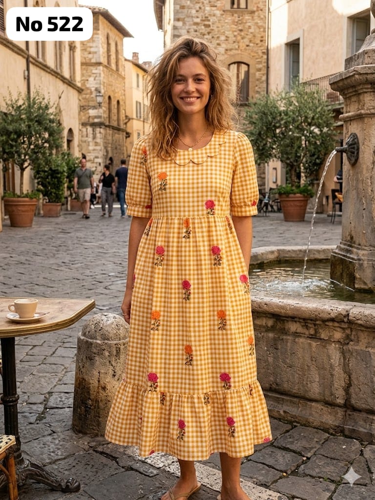 Checked Anarkali Gown (No 522)