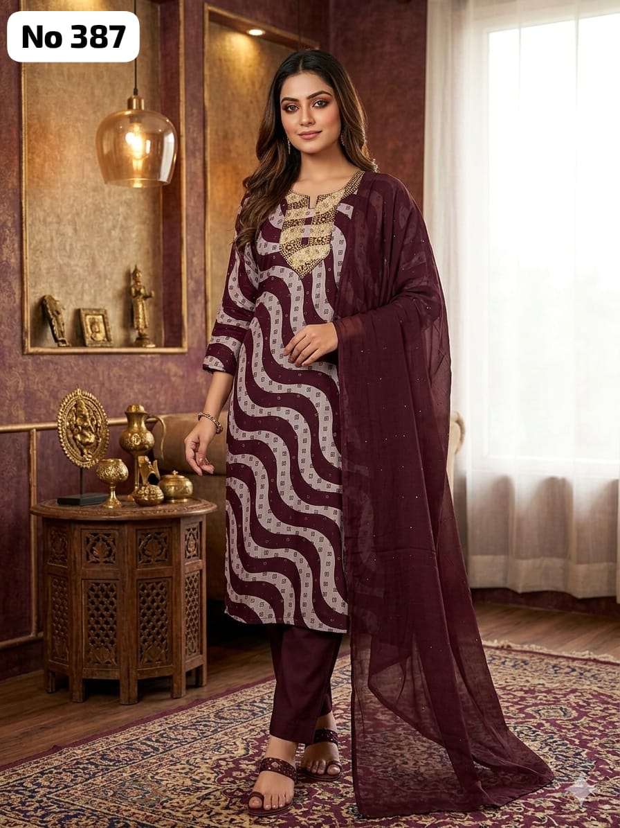 Embroidery Vertican 3 Pcs Set (No 387)