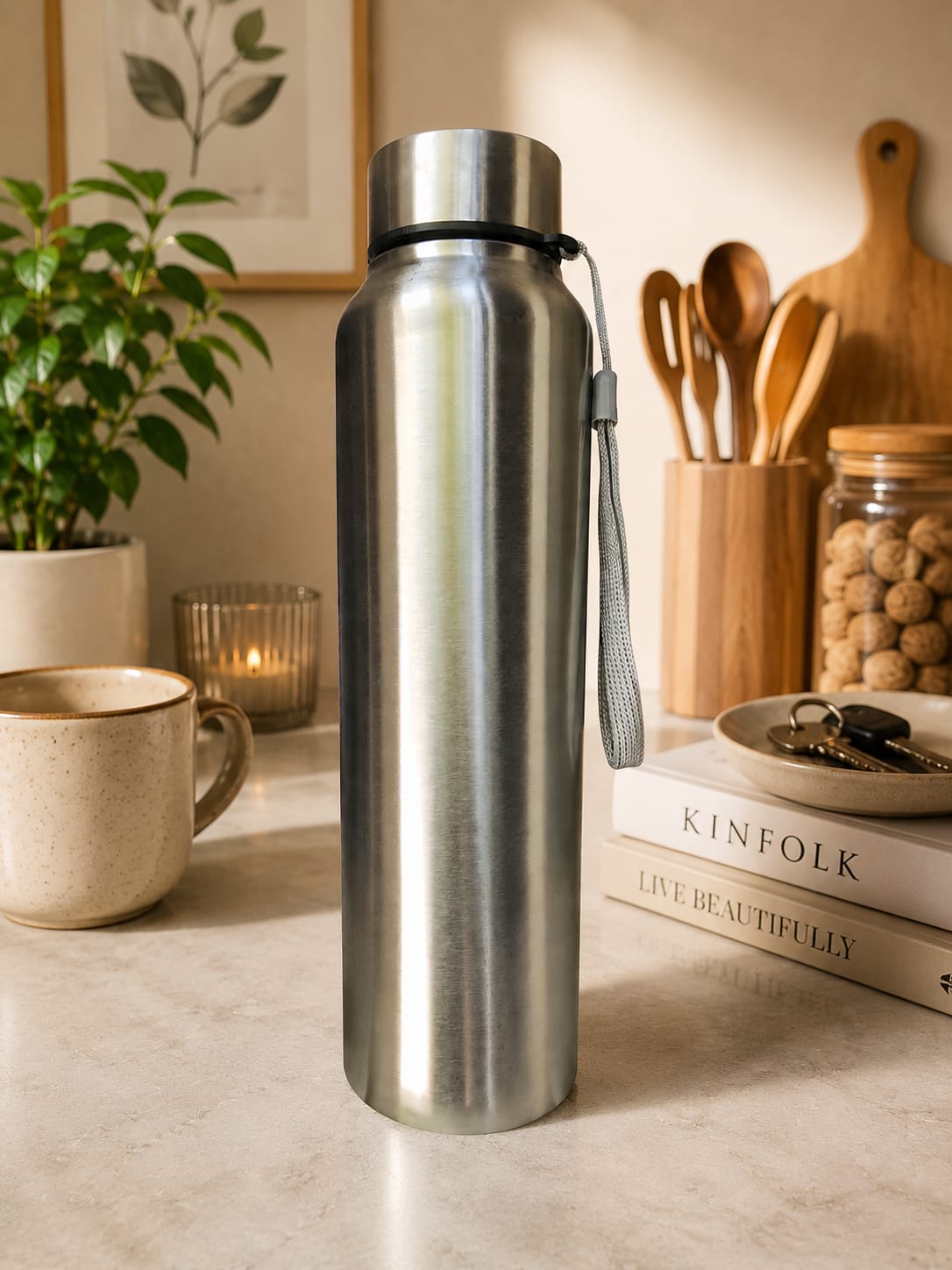 Silver Water Bottle