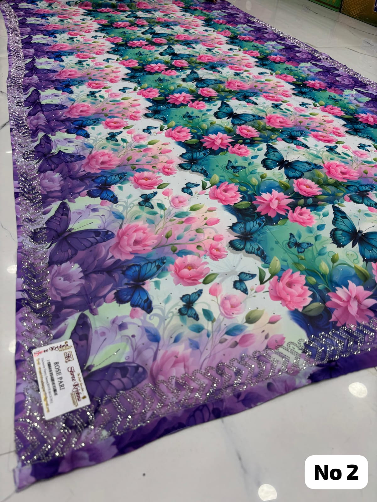 3D Digital Stone Designer Saree (No 2)