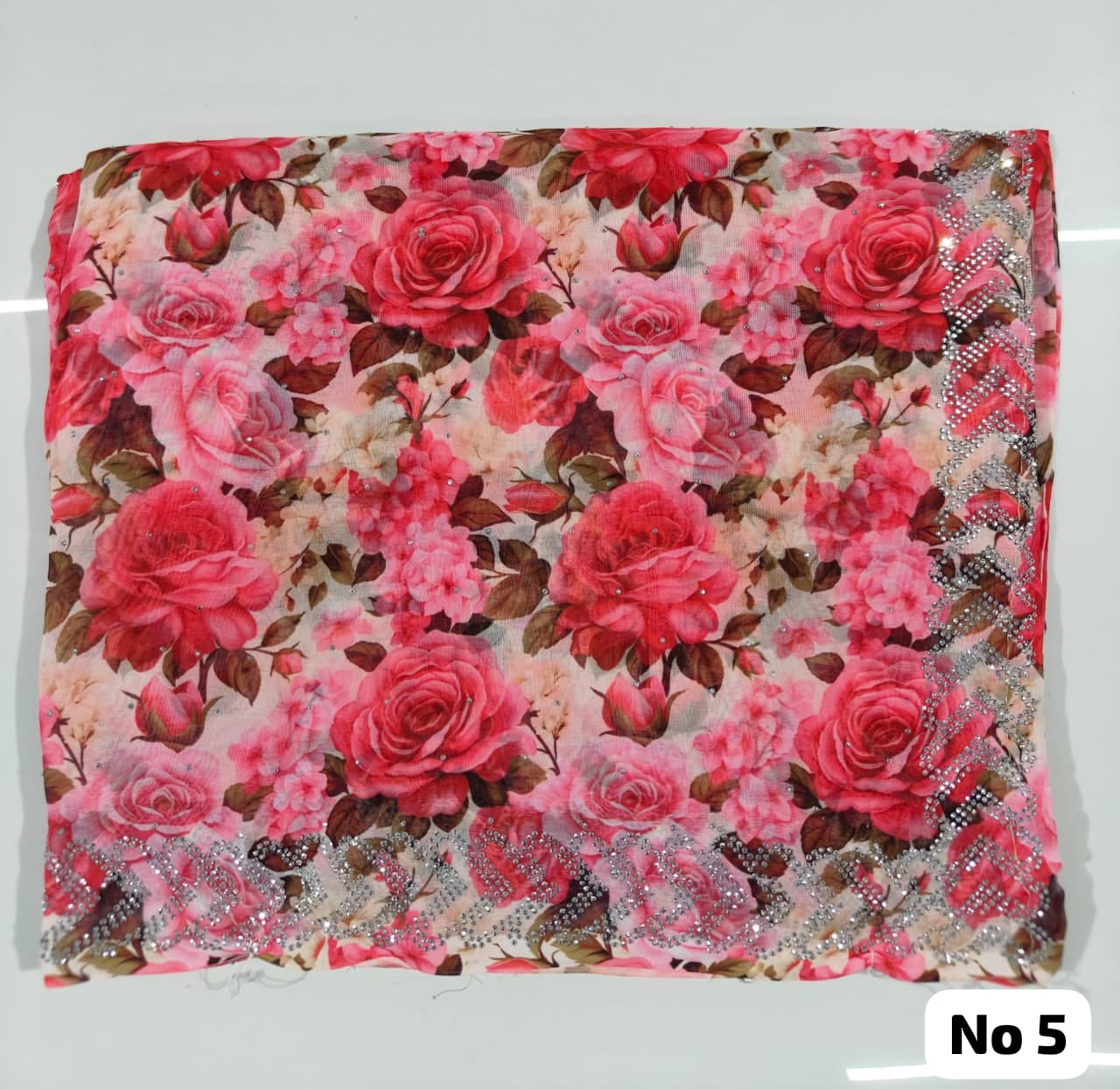 3D Digital Stone Designer Saree (No 5)