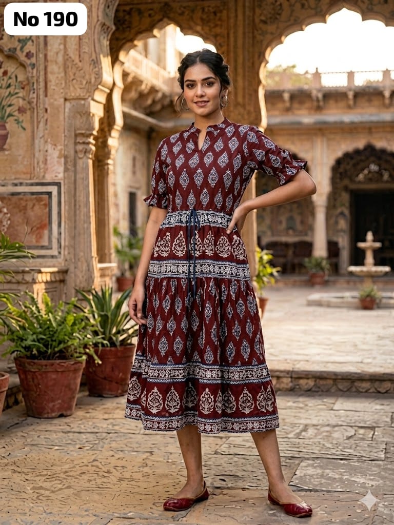 Kalamkari Anarkali (No 190)