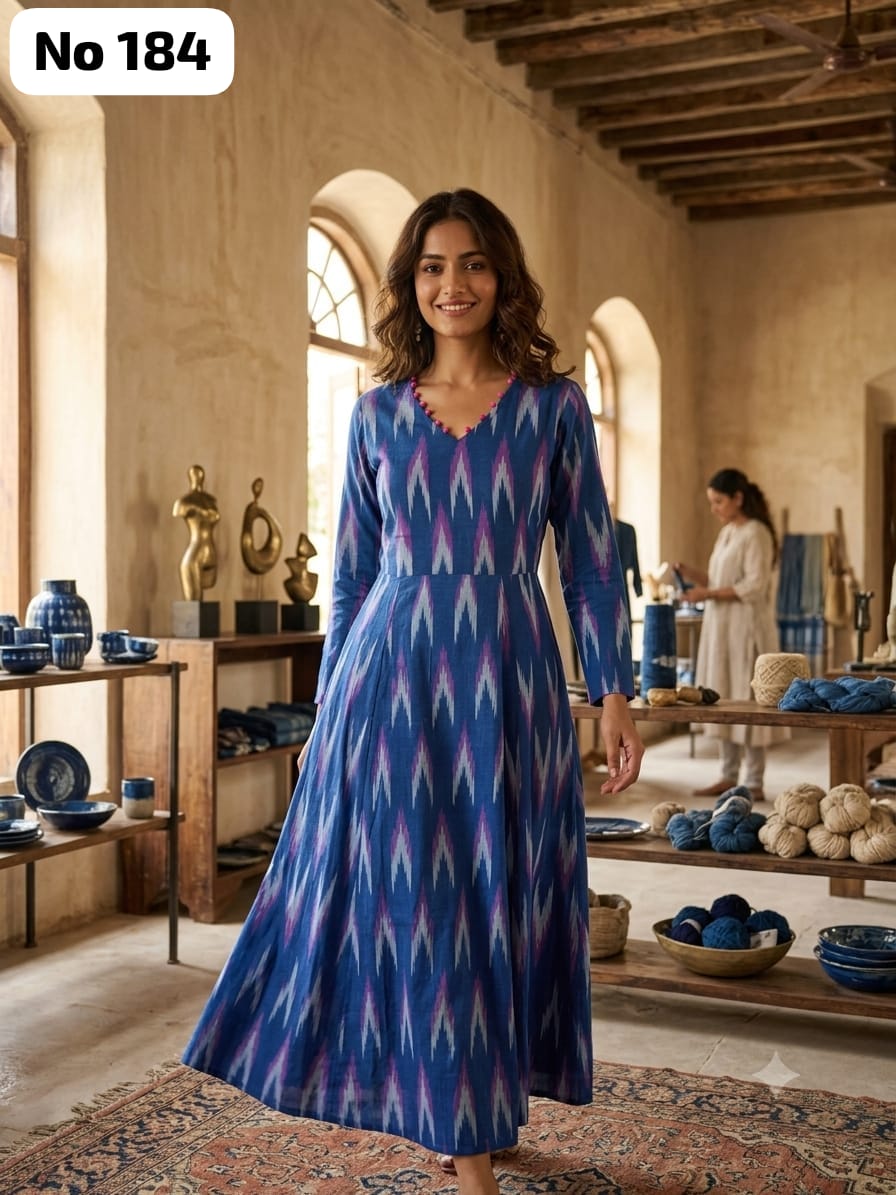 Ikkat Anarkali Gown (No 184)