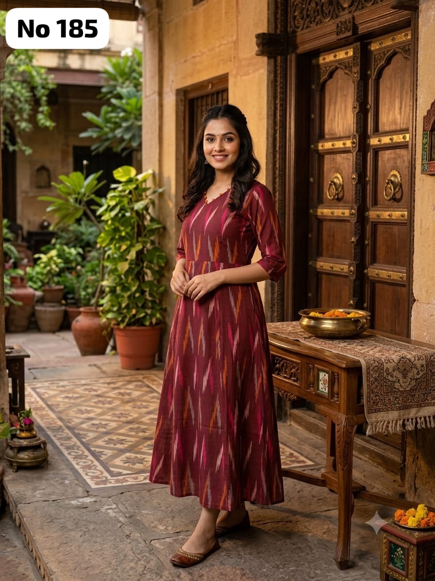 Ikkat Anarkali Gown (No 185)