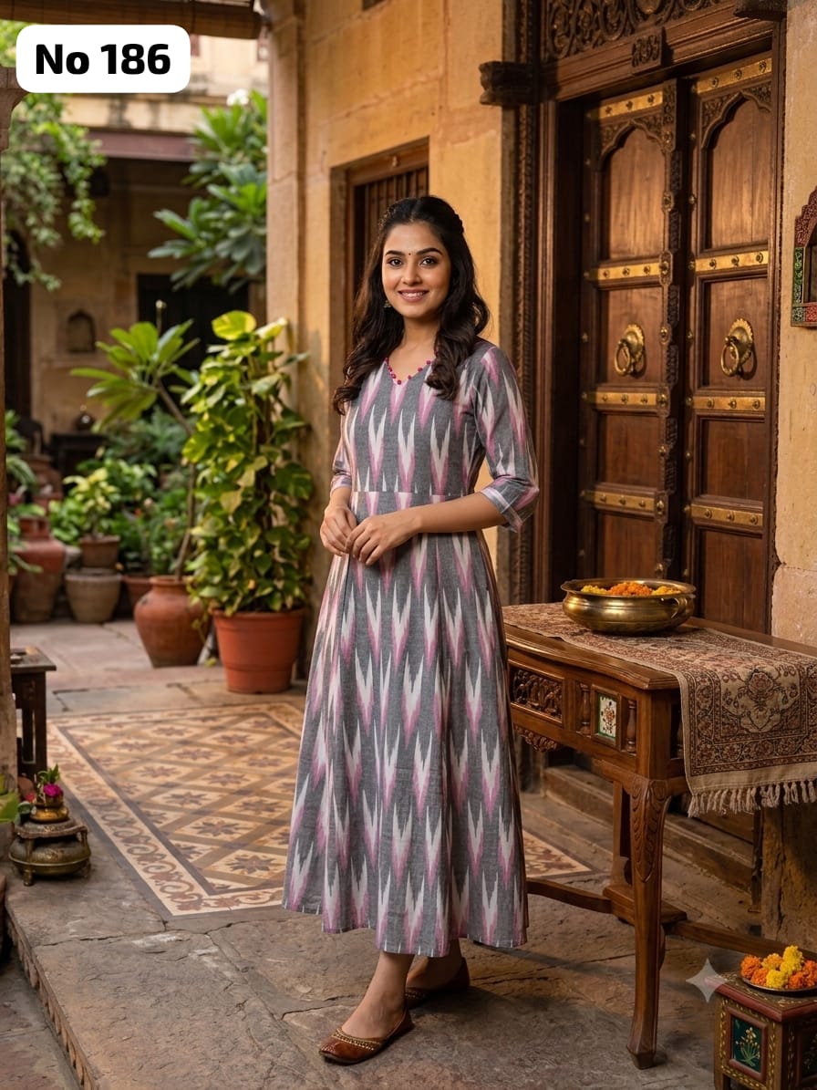 Ikkat Anarkali Gown (No 186)