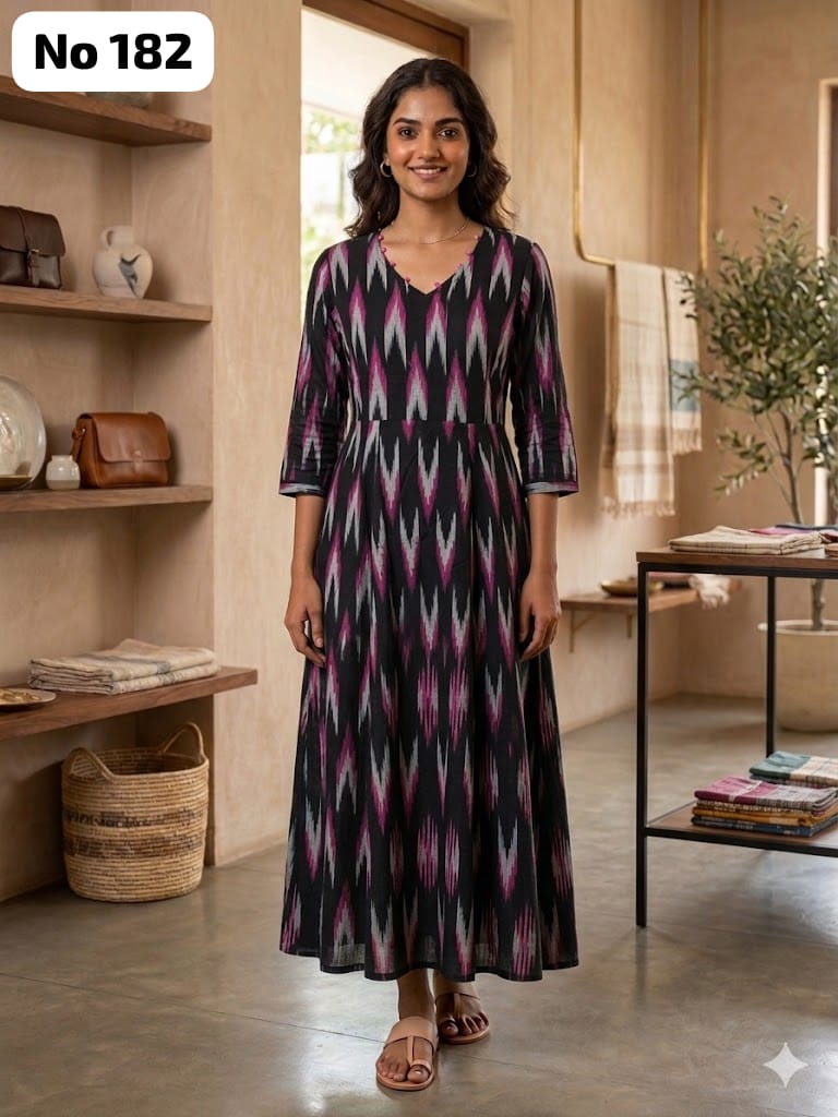 Ikkat Anarkali Gown (No 182)