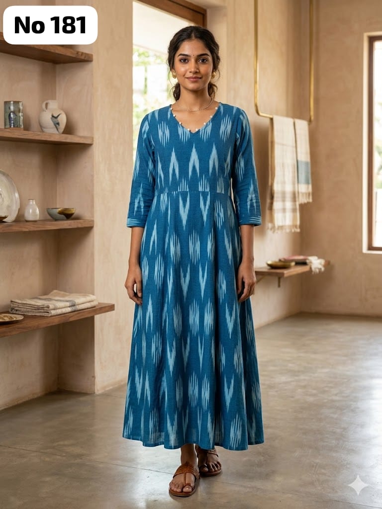 Ikkat Anarkali Gown (No 181)