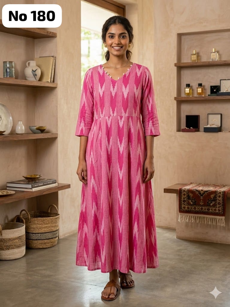 Ikkat Anarkali Gown (No 180)
