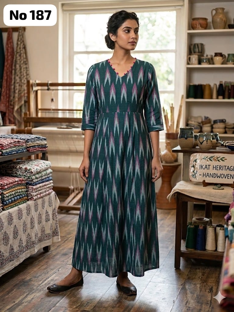 Ikkat Anarkali Gown (No 187)