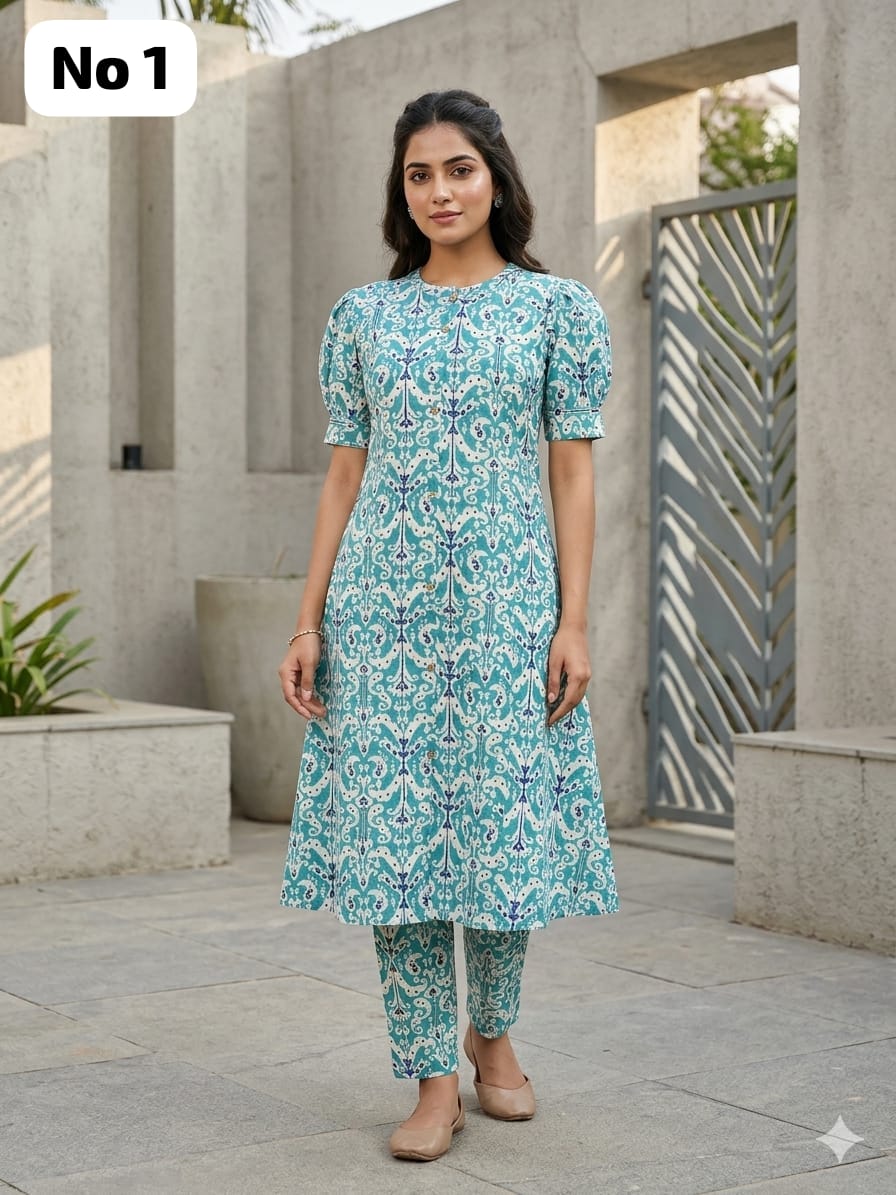 Khadi Cotton Aline Co-ord Set (No 1)