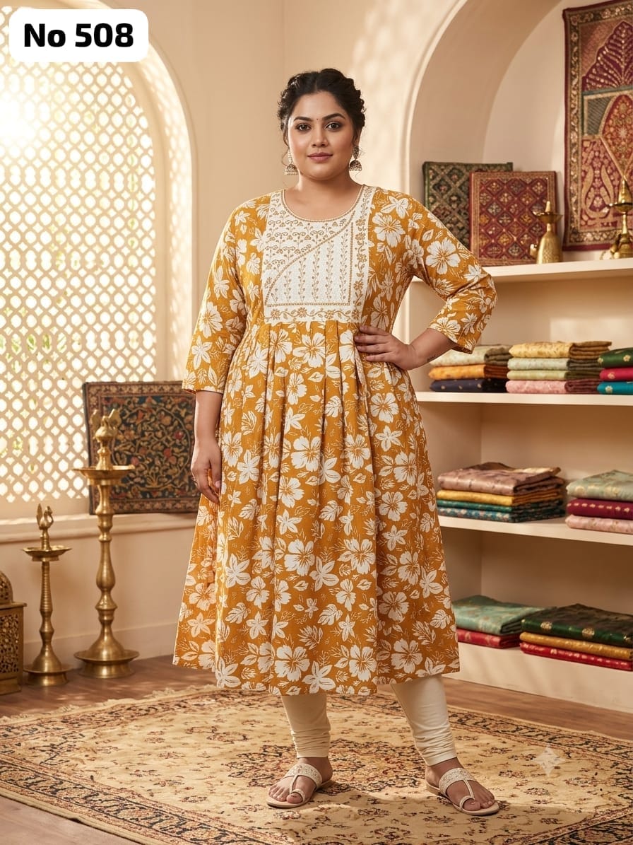 Embroidery Rayon Anarkali (Plus Size) (No 508)