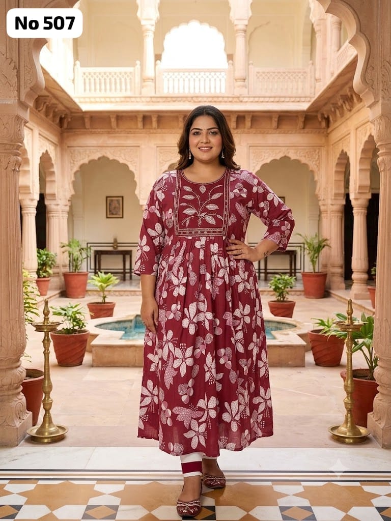 Embroidery Rayon Anarkali (Plus Size) (No 507)