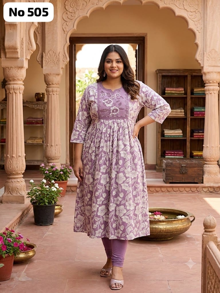 Embroidery Rayon Anarkali (Plus Size) (No 505)