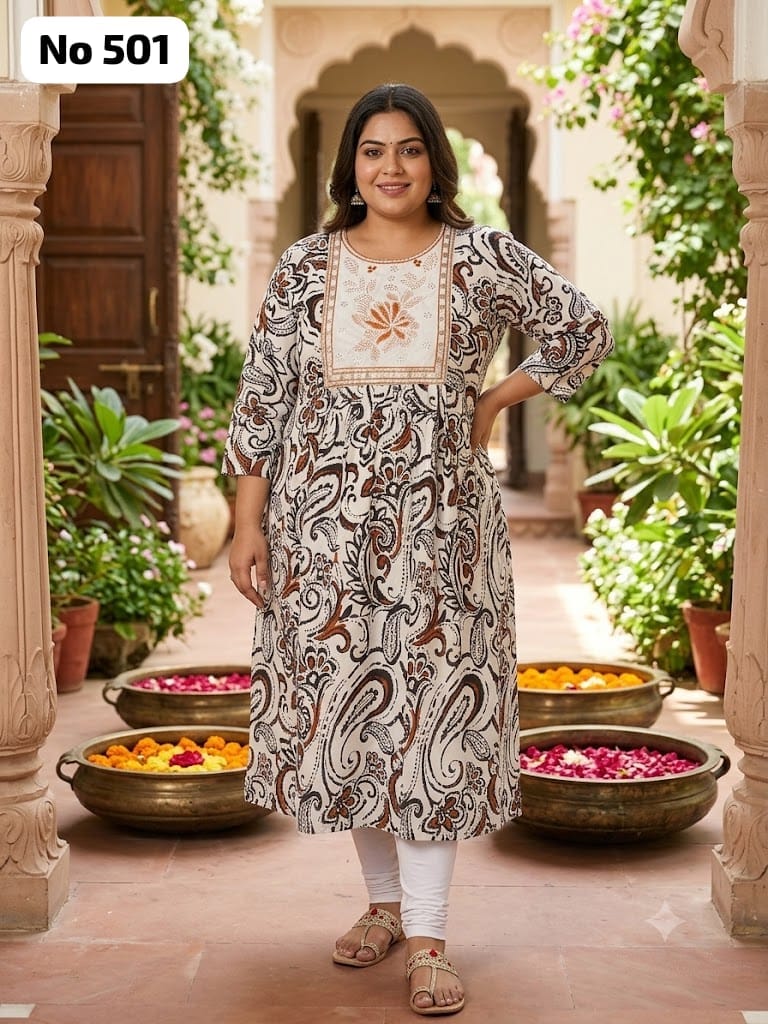Embroidery Rayon Anarkali (Plus Size) (No 501)