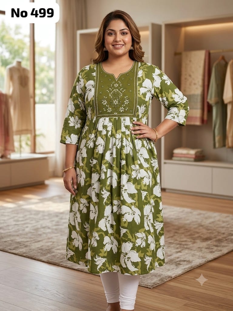 Embroidery Rayon Anarkali (Plus Size) (No 499)