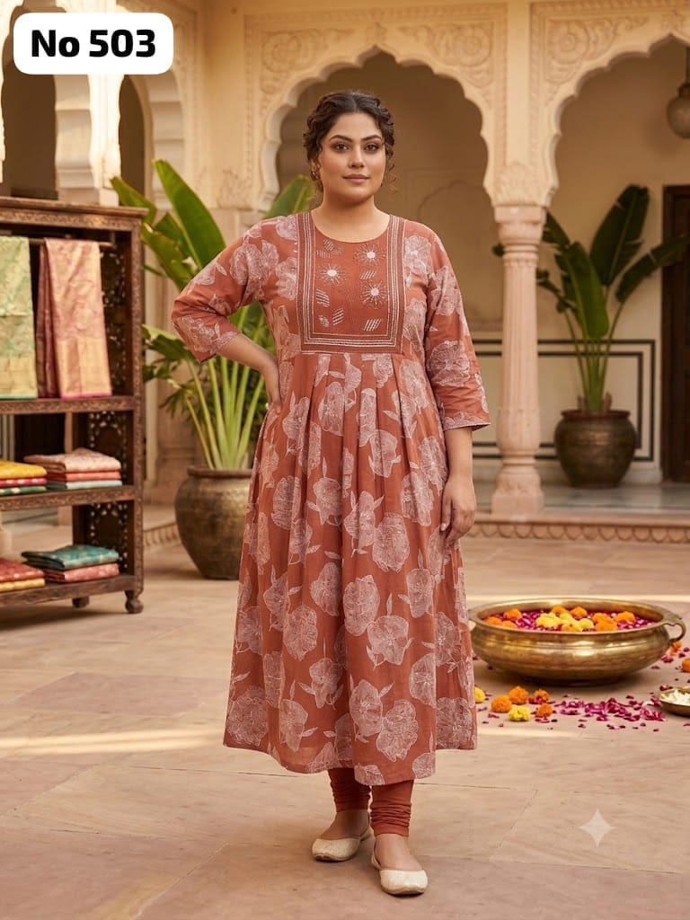Embroidery Rayon Anarkali (Plus Size) (No 503)