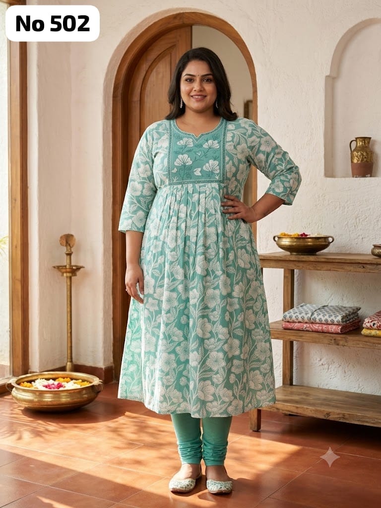 Embroidery Rayon Anarkali (Plus Size) (No 502)