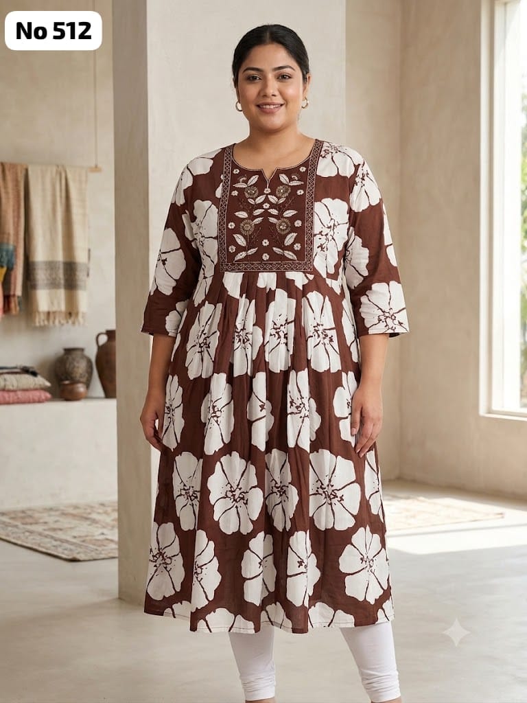 Embroidery Rayon Anarkali (Plus Size) (No 512)