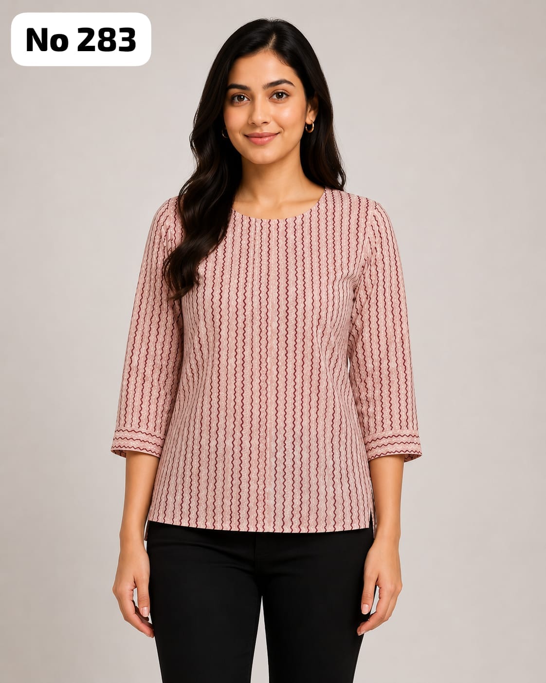 Rayon Short Top(Frill Sleeve) (No 283)